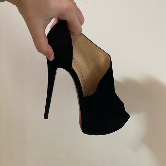 AUTHENTIC CHRISTIAN LOUBOUTIN VEAU VELOURS VERITA 150 BOOTIES 39 SUEDE BLACK - Picture 13 of 16